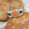SILVERTROVE Peach Moonstone Silver-Plated Ring for Women and Men, Handmade, Size 62 (19.7) view 2