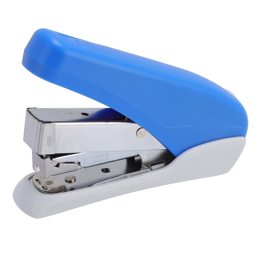 Blue Office Stapler, 40-Sheet Capacity, Palm-Sized, for 24/6, 26/6, 24/8 and 26/8 Staples
