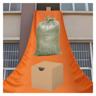 Heavy-Duty Canvas Freight Handling Chute, 60 kg Capacity, 0.7 mm Thick, Orange/Black/Green