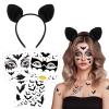 HOWAF Bat Headband & Halloween Face Tattoos for Women and Men view 1