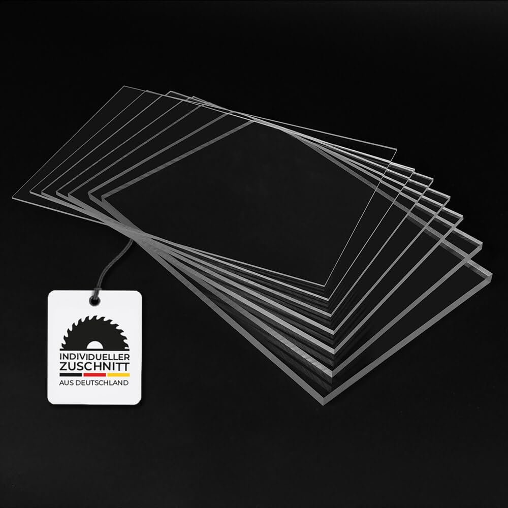 HausFux Acrylic Sheets Cut to Size, Transparent, 2–10 mm Thick, XT, UV-Resistant, Shatter-Resistant, Crystal Clear (5 mm - XT, Transparent, 150 x 20 cm)