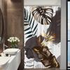 Uiiooazy Tropical Palm Leaf Shower Curtain, 47 x 71 in, Black view 3