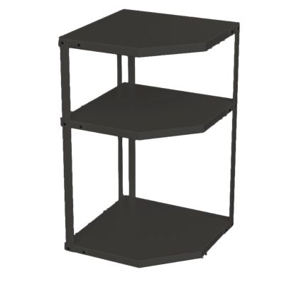 Miskall 3-Tier Black Corner Pot Rack, Carbon Steel, 27 × 27 × 45.5 cm