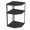 Miskall 3-Tier Black Corner Pot Rack, Carbon Steel, 27 × 27 × 45.5 cm view 1