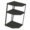 Miskall 3-Tier Black Corner Pot Rack, Carbon Steel, 27 × 27 × 45.5 cm view 3