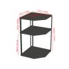 Miskall 3-Tier Black Corner Pot Rack, Carbon Steel, 27 × 27 × 45.5 cm view 4