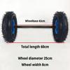 DIY Rubber Caster Wheels for Home Use with 42 cm Connecting Shaft, Flatbed Cart (Set B) view 2