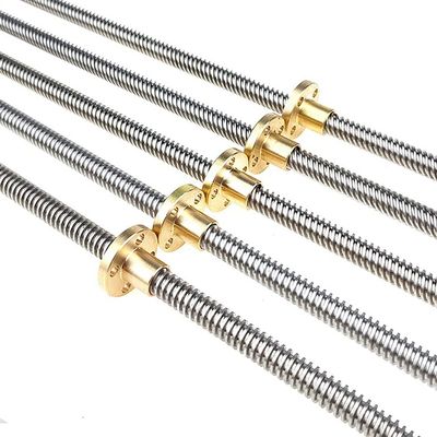 T8 Trapezoidal Lead Screw, Stainless Steel with Copper Nut, 900 mm