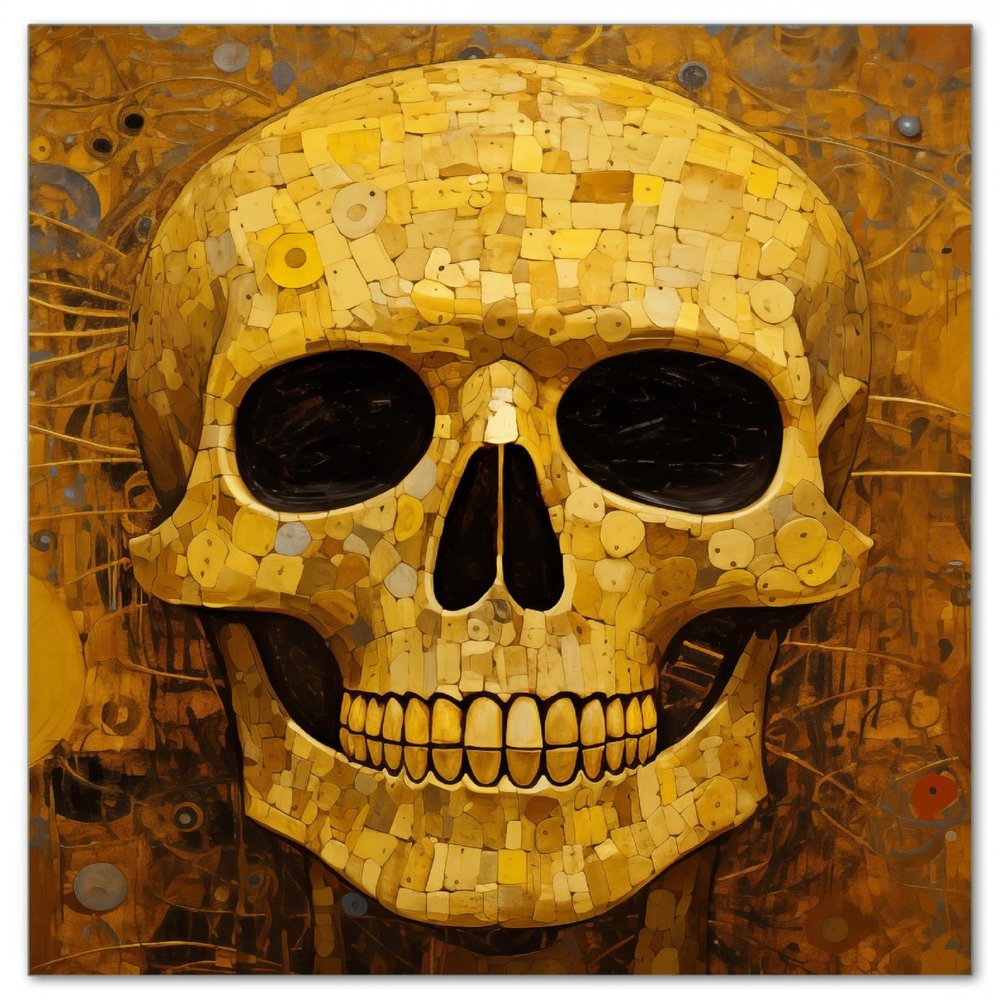 Wallario Glass Stove Cover/Splash Guard, 52 x 60 cm, Skull Mosaic