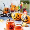 Halloween Straw Toppers - 4-Pack Reusable Silicone Decorations view 4