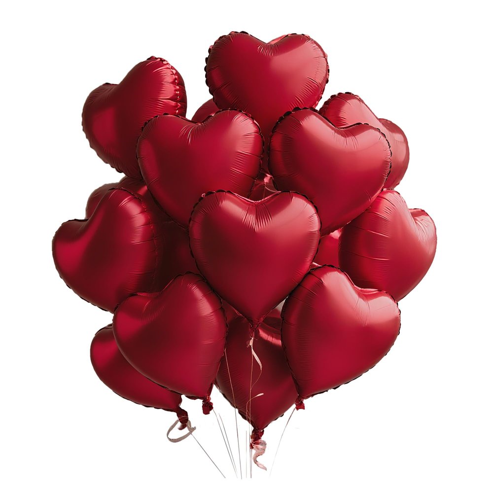 Sanu Belle Heart Foil Balloons - 12 Pack