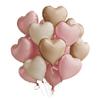 Sanu Belle Heart Foil Balloons 12 Pack Pink Cream Caramel 18 Inch view 1
