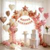 Sanu Belle Heart Foil Balloons 12 Pack Pink Cream Caramel 18 Inch view 2