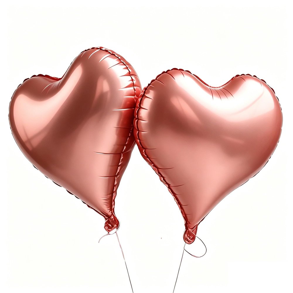 Sanu Belle Heart Foil Balloons 2 Pack Rose Gold 24 Inch