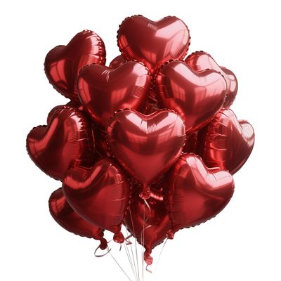 Sanu Belle Heart Foil Balloons 12 Pack Red 18 Inch
