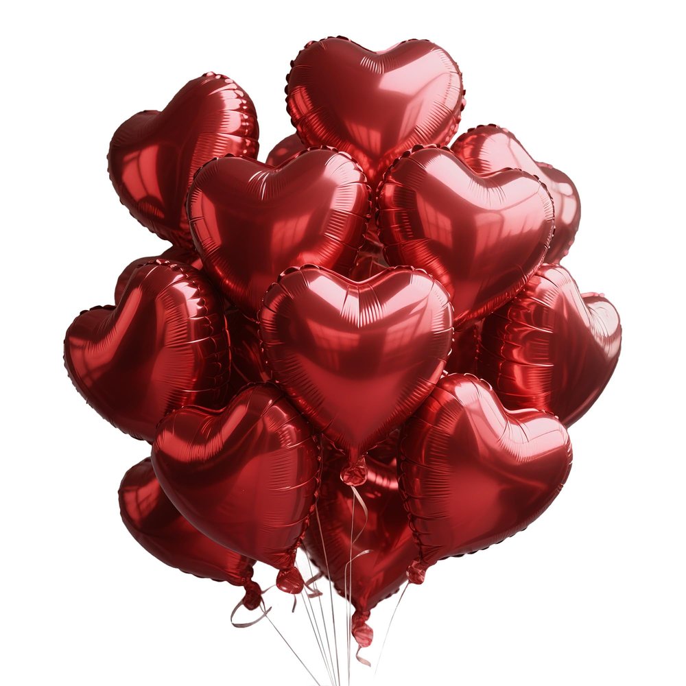 Sanu Belle Heart Foil Balloons 12 Pack Red 18 Inch