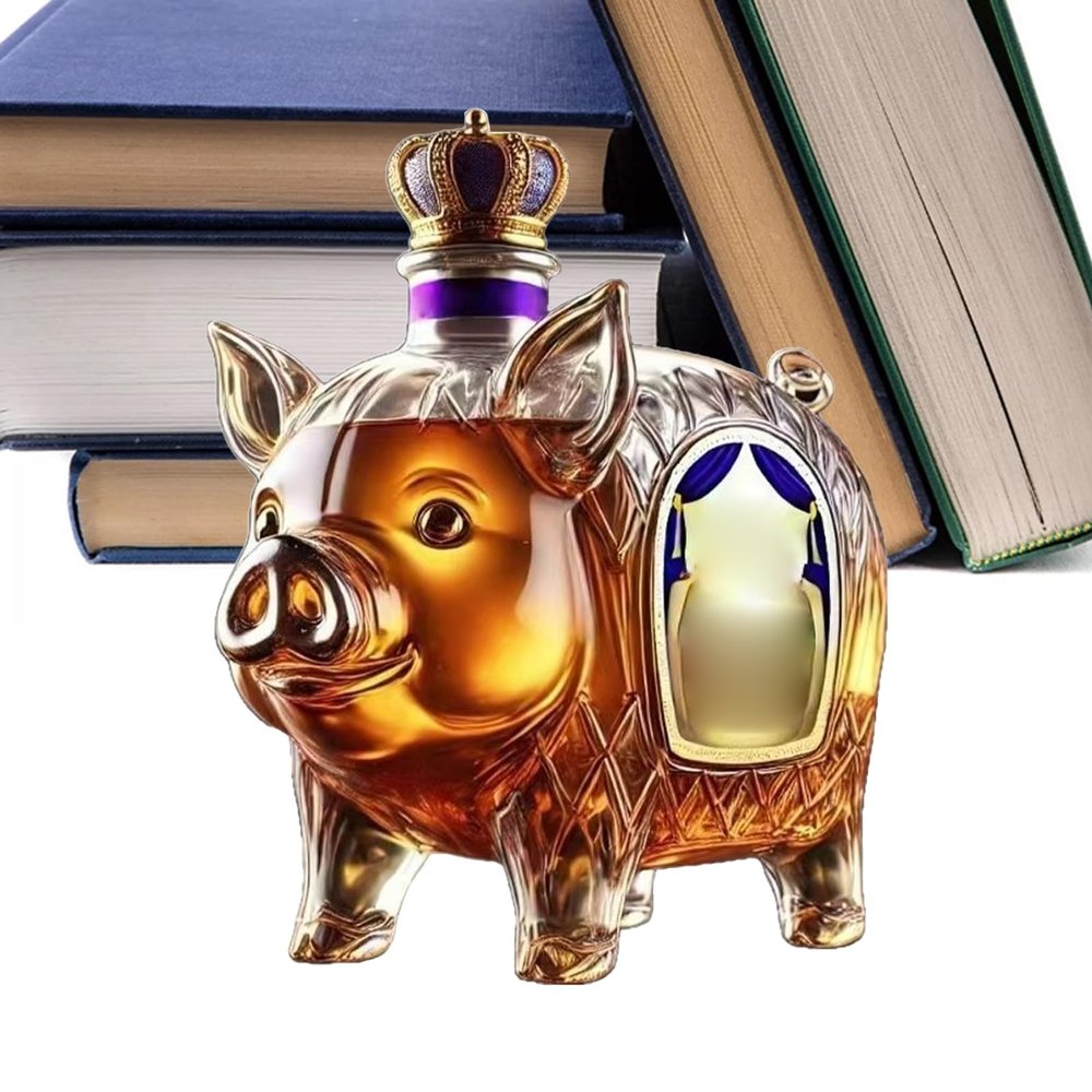 Animal-Shaped Whiskey Bottle, Decorative Table Figurine
