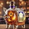 Animal-Shaped Whiskey Bottle, Decorative Table Figurine view 2