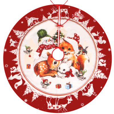 Bigqin Christmas Tree Skirt, 120cm Red