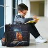3-Ring Binder with Zipper and Shoulder Strap, Cat Looking at the Stars view 4