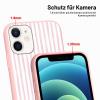 Yirlbey Pink and White Striped Case for iPhone 12 mini view 3