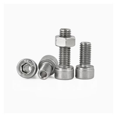M6 M8 M10 M12 M16 304 Stainless Steel Round-Head Hex-Socket Hollow Screw, Machine-Thread Through-Hole Bolt (5-Piece Set, M12 x 20 x 6.2)
