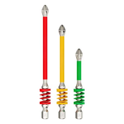 Magnetic Screwdriver Bits with Anti-Slip Precision Spring