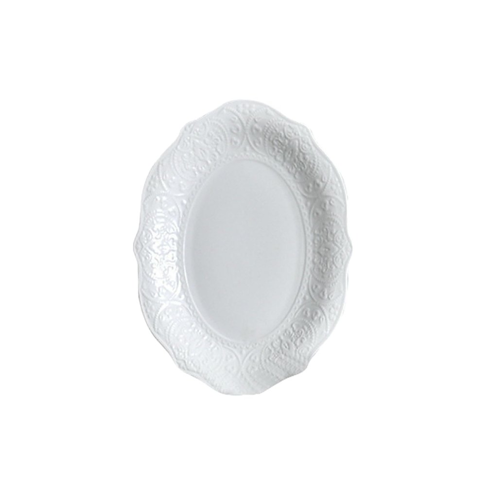 Nordic Retro-Style Ceramic Oval Plate, 20.3 cm