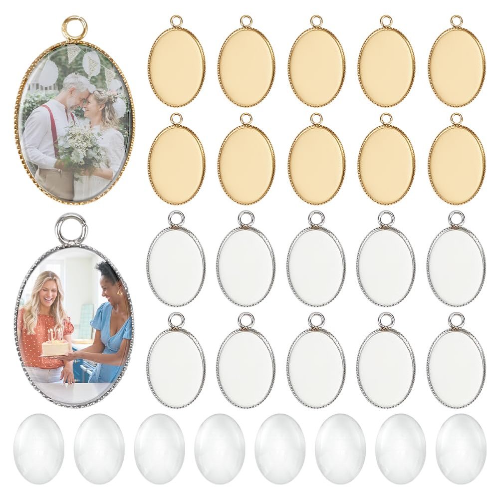 PH PandaHall 304 Stainless Steel Pendant Set - 20 Pieces