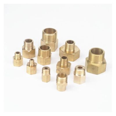 2-Piece 3/8" BSP Male to M14x1.5 Female Brass Reducer Bushing for Pressure Gauges
