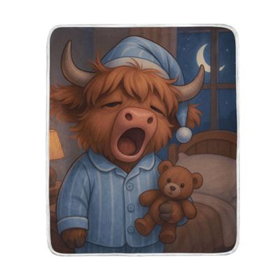 Caihoyu Highland Cow Throw Blanket for Sofa, 127 x 152 cm
