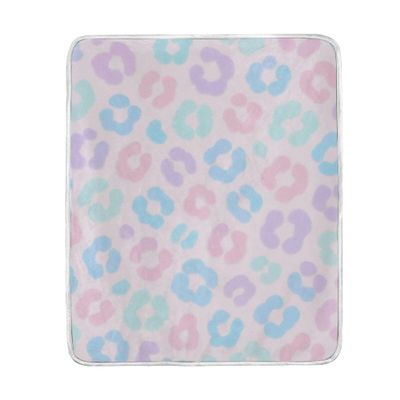 Throw Blanket for Couch, Soft Couch Blanket, 50 x 60 cm, Blanket for Adults, Pastel Leopard Pattern, Wallpaper