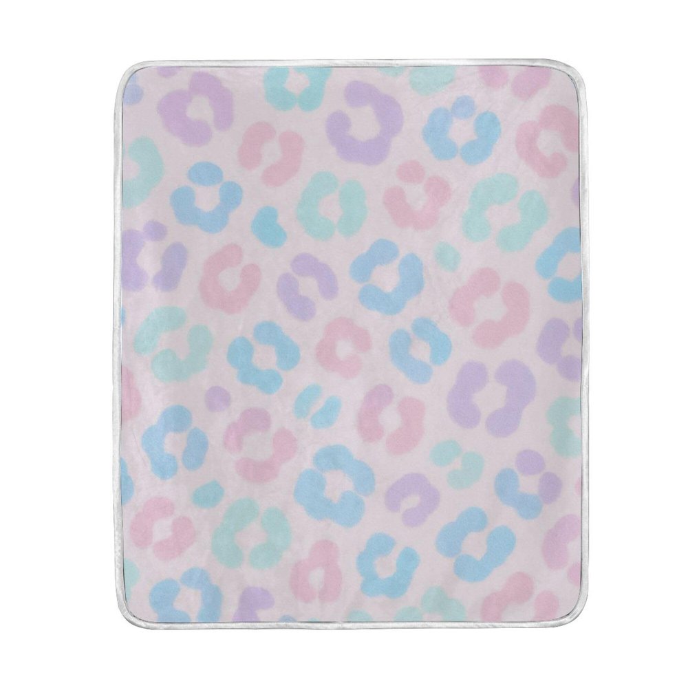 Throw Blanket for Couch, Soft Couch Blanket, 50 x 60 cm, Blanket for Adults, Pastel Leopard Pattern, Wallpaper