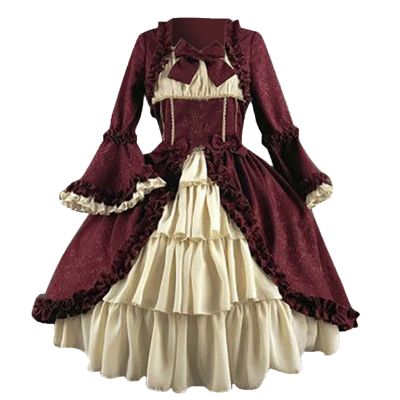 Women's Medieval Renaissance Princess Dress – Victorian Gothic A-Line Maxi Dress