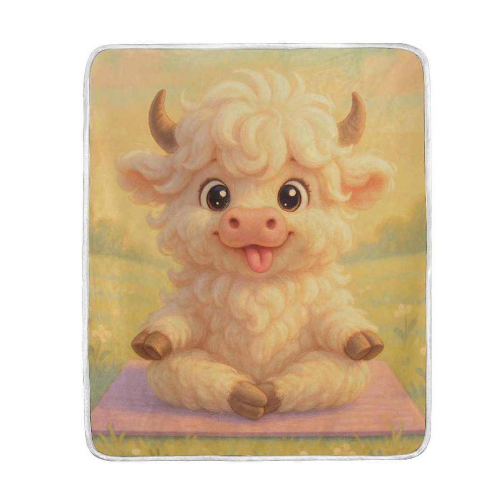 Caihoyu Sofa Throw Blanket, 127 x 152 cm, Highland Cow