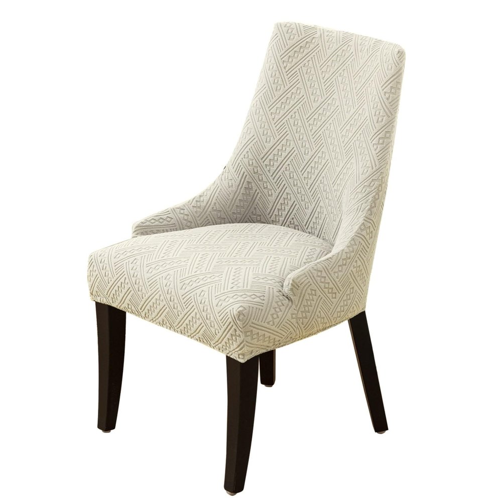 Stretch Wingback Chair Slipcovers, Washable Upholstered Armchair Covers, Fits Dining and Accent Chairs, Living Room Protector, Banquet (D-Beige, 6-Piece)