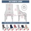 Stretch Wingback Chair Slipcovers, Washable Upholstered Armchair Covers, Fits Dining and Accent Chairs, Living Room Protector, Banquet (D-Beige, 6-Piece) view 2
