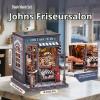 Fsolis DIY Book Nook 3D Wooden Miniature Diorama with LED Lighting, John's Hair view 2
