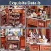 Fsolis DIY Book Nook 3D Wooden Miniature Diorama with LED Lighting, John's Hair view 4