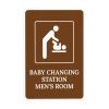 Baby Changing Station, Men's Room Safety Warning Metal Sign, 20 x 30 cm view 1