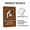 Baby Changing Station, Men's Room Safety Warning Metal Sign, 20 x 30 cm view 2