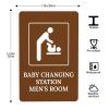 Baby Changing Station, Men's Room Safety Warning Metal Sign, 20 x 30 cm view 3