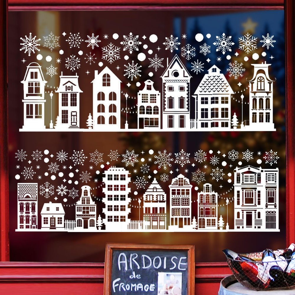 Christmas Window Stickers, 9 pcs Self-Adhesive Snowflakes