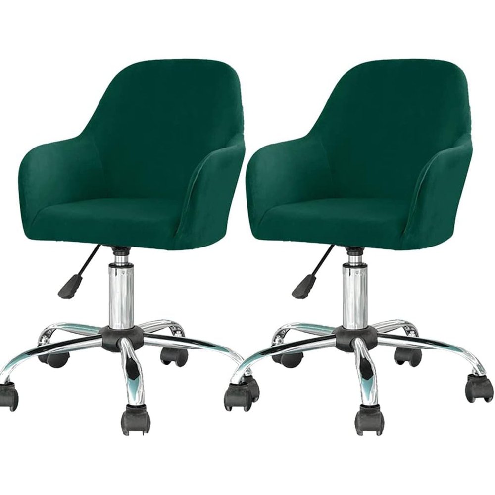 Stylish Velvet Stretch Dining Chair Cover with Curved Backrest