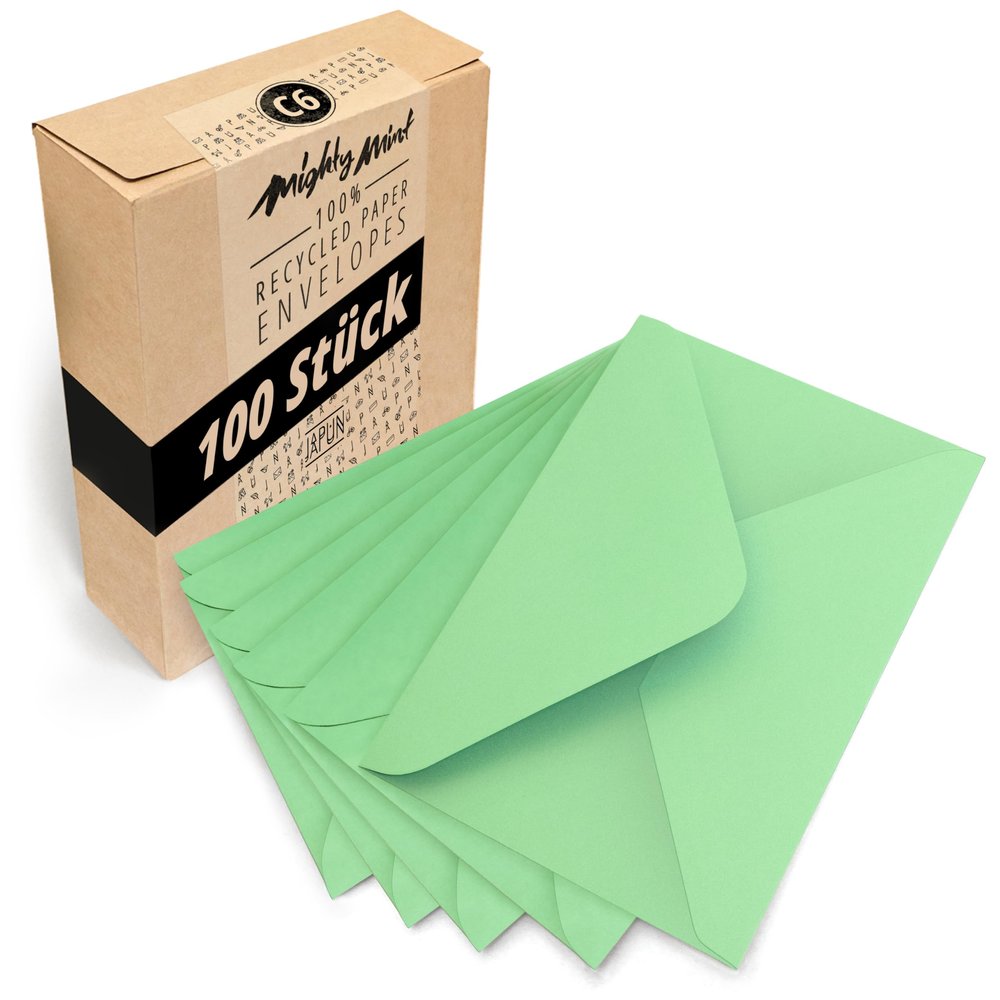 Japun Envelopes (100 pcs) – DIN C6, 162 x 114 mm, Mint Green