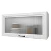 White Wall Cabinet with Glass Door, Aluminum Alloy, for Kitchen and Bathroom, Space-Saving Wall-Mounted Storage, 60 x 30 x 25 cm view 1