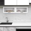 White Wall Cabinet with Glass Door, Aluminum Alloy, for Kitchen and Bathroom, Space-Saving Wall-Mounted Storage, 60 x 30 x 25 cm view 2
