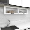 White Wall Cabinet with Glass Door, Aluminum Alloy, for Kitchen and Bathroom, Space-Saving Wall-Mounted Storage, 60 x 30 x 25 cm view 4