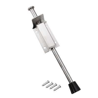 TA-VIGOR Brushed Stainless Steel Door Stopper, Spring-Loaded, 245 mm Long