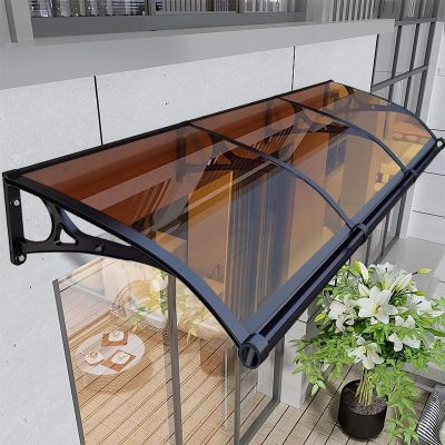 WDFYM UV-Protective Aluminum and Polycarbonate Door Canopy, 60 x 310 cm
